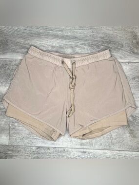 Mono B Neutral Taupe Athletic Drawstring Shorts